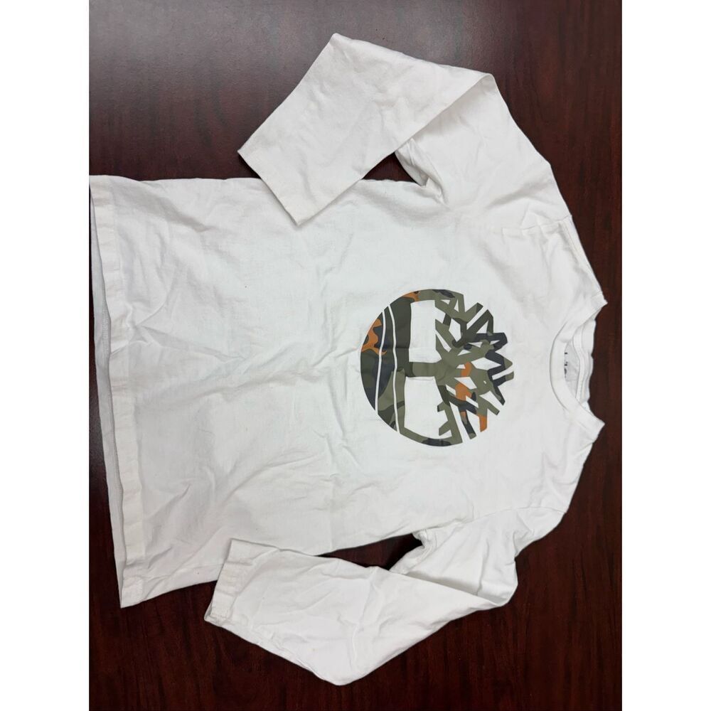 Timberland Boys White Long Sleeve T-Shirt Size Large (14/16)